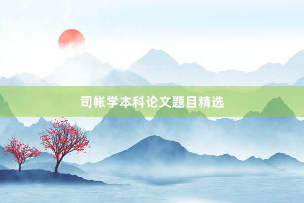 司帐学本科论文题目精选
